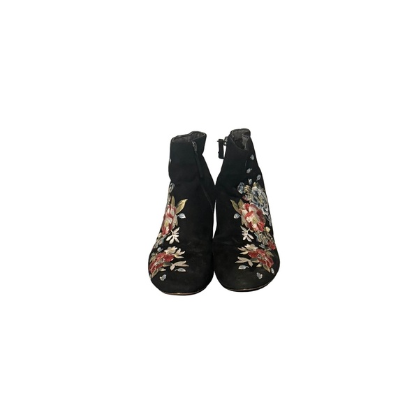 White House Black Market Black Floral Ankle Boots Size 8.5 - Picture 3 of 10
